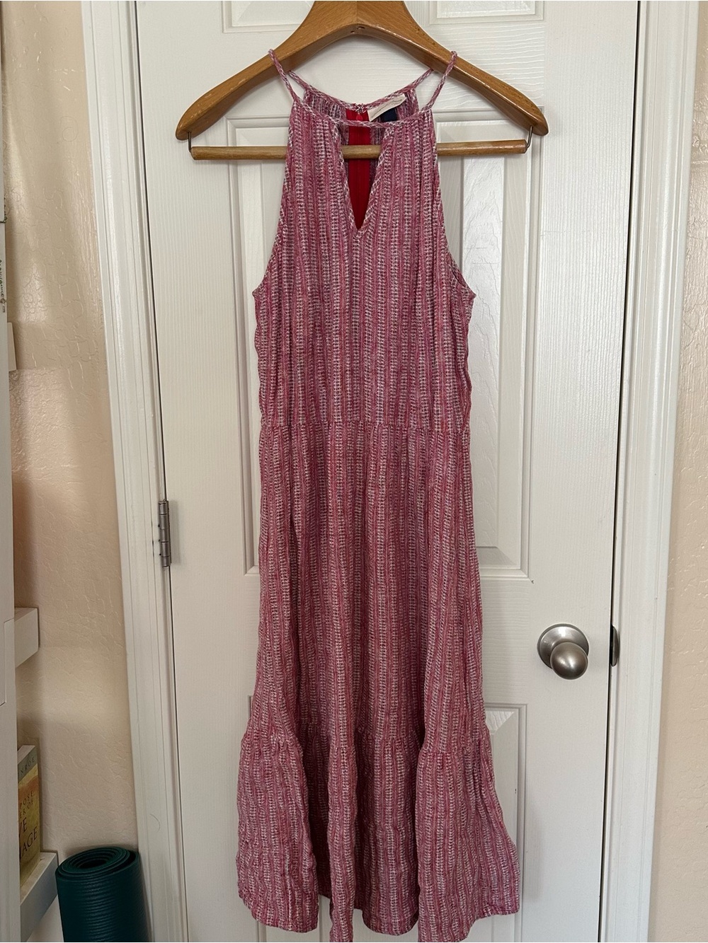 Universal Thread Red Striped Halter Maxi Dress